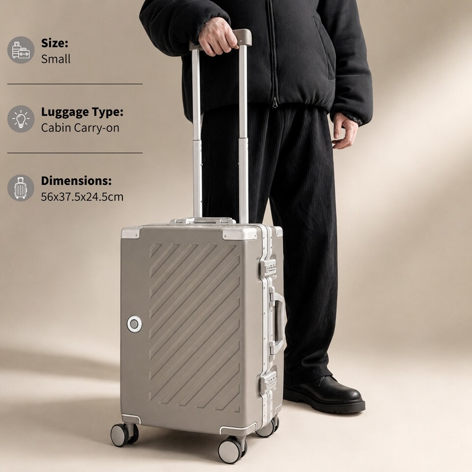 image 1 of Zipperless Suitcase Set, PC Hard Shell, Small & Medium, TSA Lock