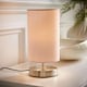 image 2 of ValueLights Satin Touch Dimmer Bedside Table Lamp With Pink Cylinder Light Shade
