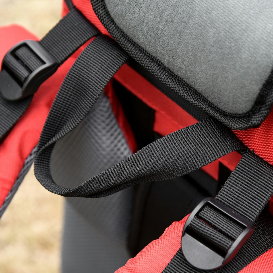 image 1 of HOMCOM Baby Hiking Backpack Carrier w/ Detachable Rain Cover for Toddlers Red Red | One Size