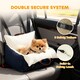 image 3 of PawHut Dog Car Seat, Cosy Pet Car Booster Seat for Small Dog Under 5 KG, Portable Travel Bed with Safety Tether, Detachable and Washable, Navy Blue