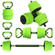 image 1 of SPORTNOW Weight Dumbbells Set, Barbell, Kettlebell, Push Up Stand, 30kg | Green | Green | Standard