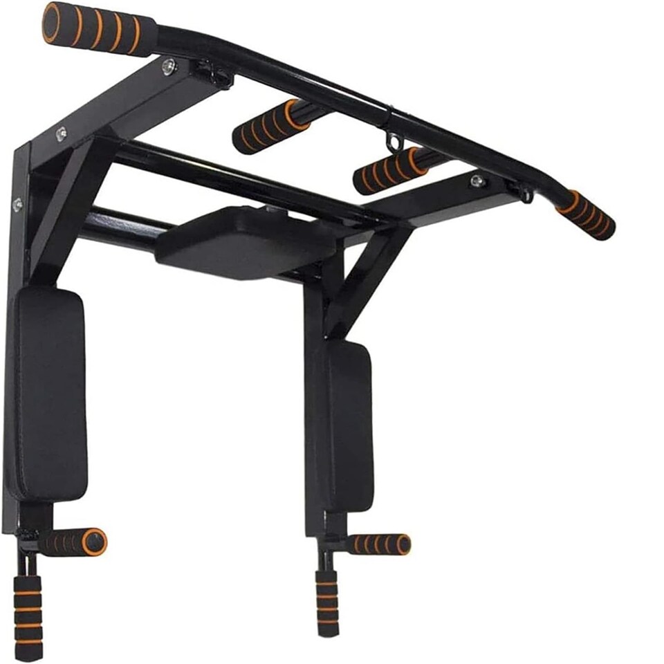 image 1 of Gr8 Home Pull Up Bar Dip 2in1 Wall Mounted Home Gym Chin Up Cross Fit Multi Grip Workout