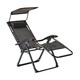 image 4 of Luxury Zero Gravity Lounge Chair With Thick Cushion and Canopy - Pair