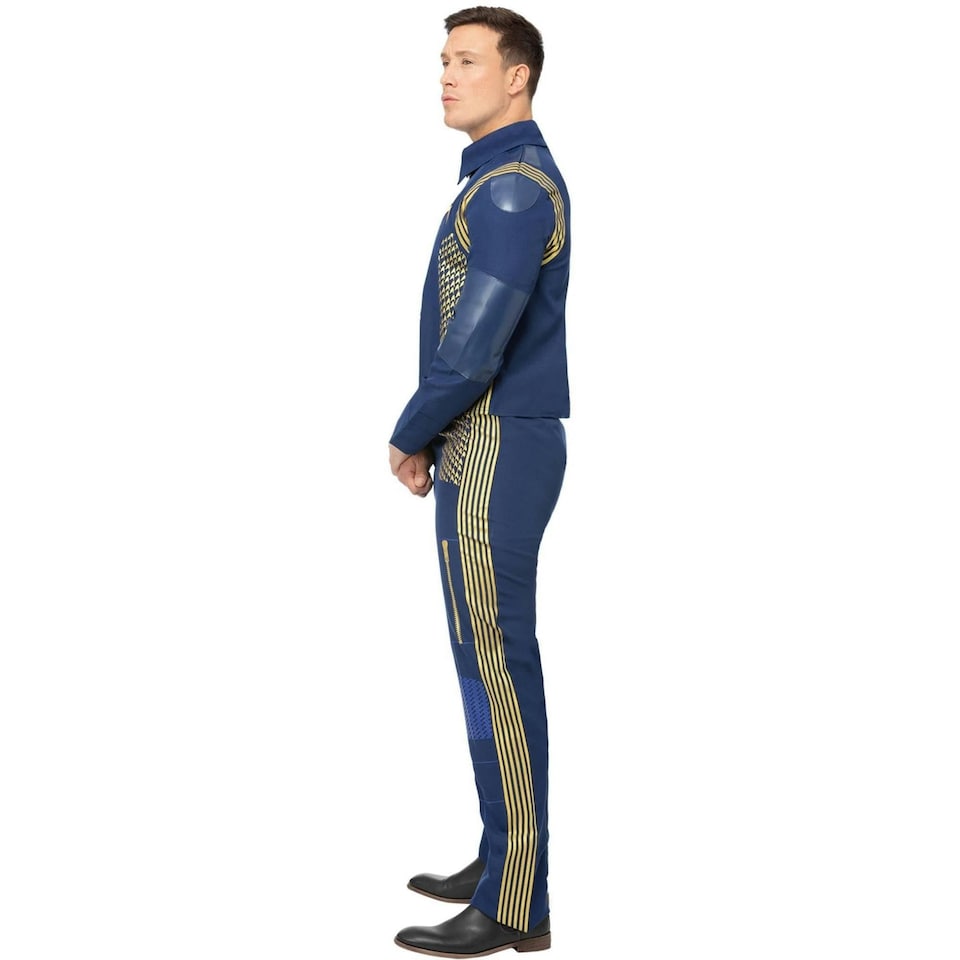image 1 of Star Trek: Discovery Mens Command Uniform Costume Set - Blue/Gold - L | Multi | L
