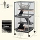 image 8 of PawHut Rolling Small Animal Cage for Chinchillas Ferrets Kittens W/ Ramp Silver