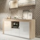 image 1 of TV Unit TV Stand Sideboard Media Cabinet Storage Cabinet Oak White High Gloss 145cm
