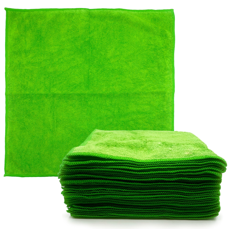 image 1 of Microfibre Cleaning Cloth 40x40cm Super Absorbent Lint Free Microfiber Cloths Cleaning for Home, Kitchen, Mirrors, Car - Pack of 10