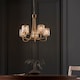 image 2 of Berenice 5 Light Multi Arm Glass Shade Ceiling Pendant Antique Brass