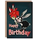 image 1 of Hare Flower Cartoon Woman Rabbit Her Birthday Card