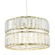 image 2 of Chic Double Tier Gold Pendant Light Shade with Rows of Acrylic Prisms Gold