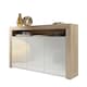 image 7 of TV Unit TV Stand Sideboard Storage Cabinet Cupboard Oak White High Gloss 155cm