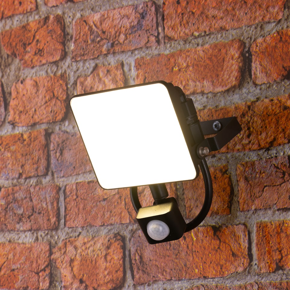 image 1 of TCP 20W LED Floodlight with PIR Motion Sensor, Efficient Outdoor Light with Screwless Connector