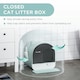 image 3 of PawHut Cat Litter Box Kitten Litter Tray w/ Lid, Scoop, Filter, Flap Door