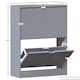 image 3 of Vida Designs 2 Drawer Shoe Cabinet Shoe Rack Storage Cupboard, Grey