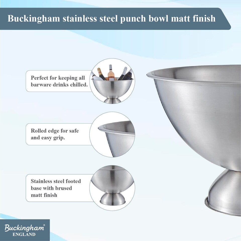image 1 of Buckingham Stainless Steel Punch Bow 17.5 L 40 cm | Silver