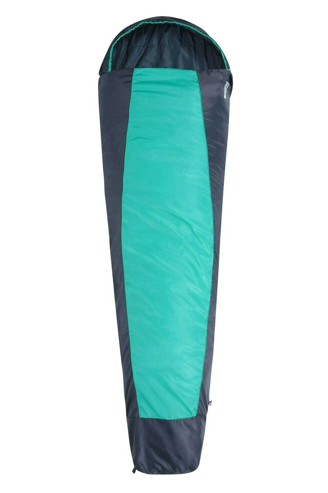 image 1 of Mountain Warehouse Traveller 50 Sleeping Bag Mummy Shaped Windproof Camp Bed Regular Length | Blue | Teal
