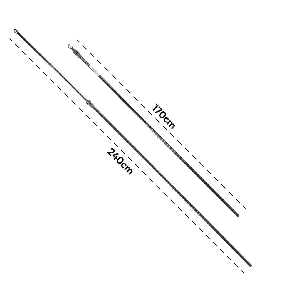 image 1 of KCT 2.4m Extendable Washing Line Prop Pole – 2 Pack Black