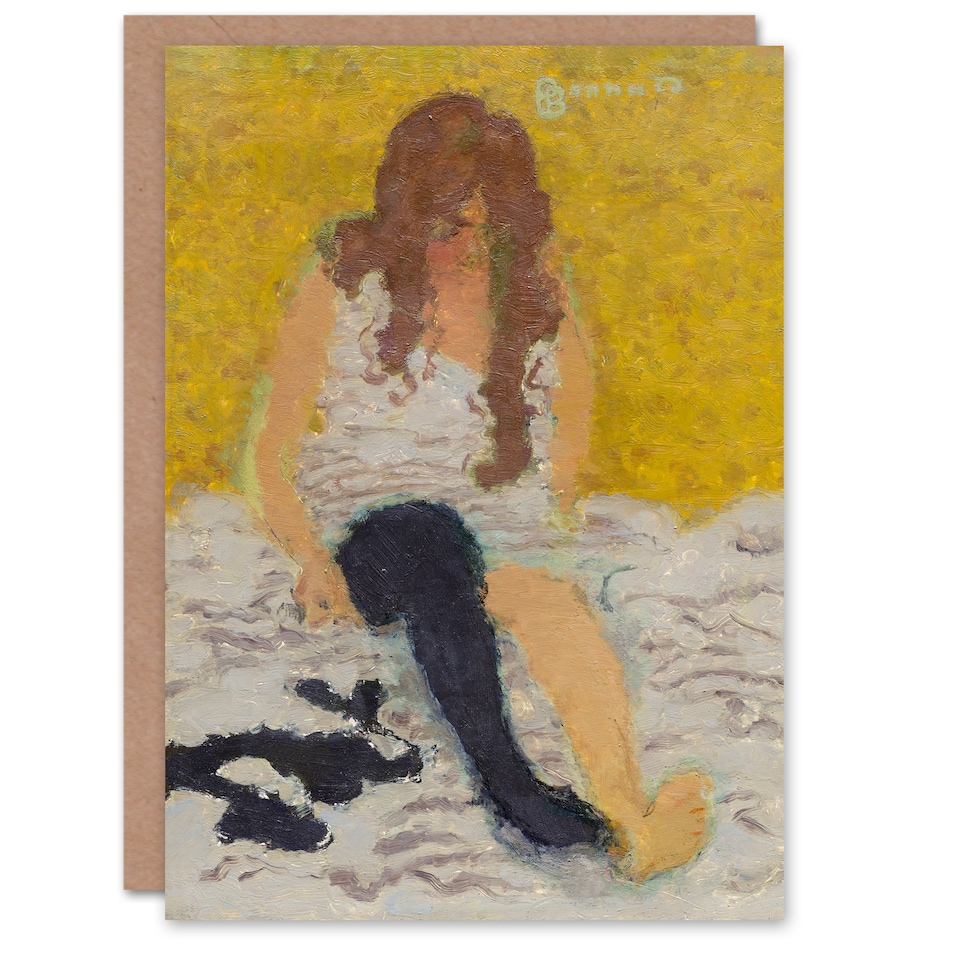 image 1 of Pierre Bonnard Art Card Woman Putting on Her Stockings