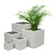 image 5 of Primrose White Stone Effect Jumbo Poly-Terrazzo Cube Planter 52cm