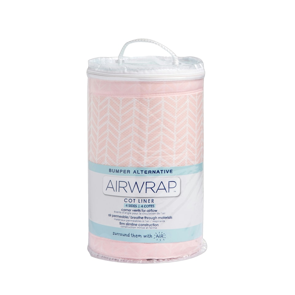 image 1 of Airwrap™ 4 Sided Cot Liner - Bumper Alternative, Soho Pink