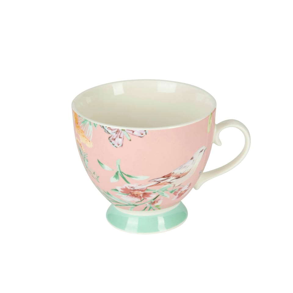 image 1 of KitchenCraft China Peach Birds Footed Mug | Multi | 1