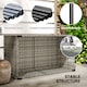 image 5 of Outsunny Outdoor Coffee Table, Glass Top Rattan Side Table, Dark Grey