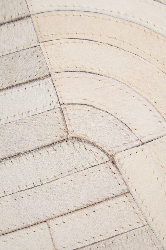 image 1 of Bosie Safira Small Natural Hair On Leather Rug | White