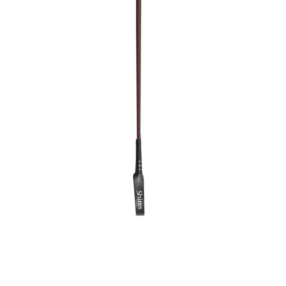 image 1 of Shires Childrens/Kids Thread Stem Leather Horse Riding Whip - Brown - 24in