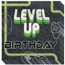 Level Up Gaming Birthday Luncheon Napkins 33cm 2Ply - Pack of 16