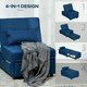 image 5 of HOMCOM Folding Sofa Bed Adjustable Single Sleeper w/ Pillow Side Pocket, Blue