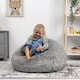 image 3 of Kids Classic Faux Fur Bean Bag Chair Arctic Wolf Grey Bean Bags for Children | Grey | Arctic Wolf Grey | 1