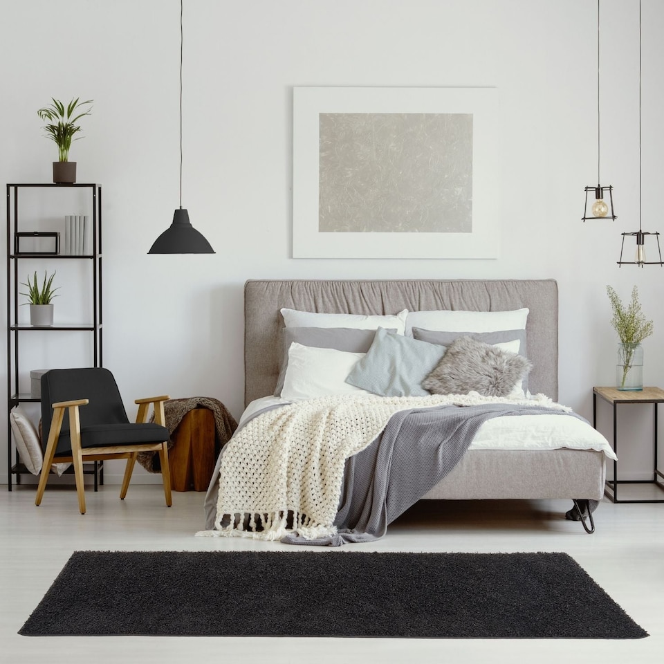image 1 of The Rugs Myshaggy Collection Plain Soft High Pile Shaggy Floor Rugs and Runners Living Room Bedroom