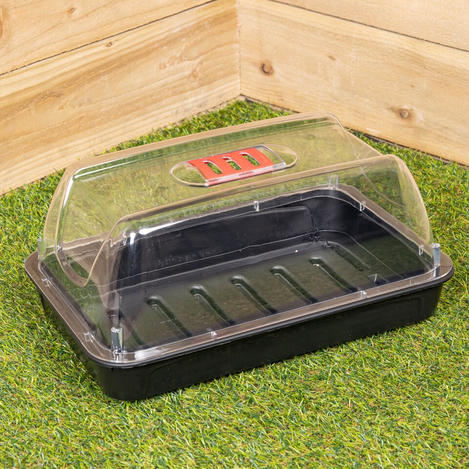 image 1 of 4 x 38cm Unheated Seed Starter Tray Grostart Midi Propagator Indoor Seedling Planter