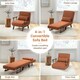 image 10 of COSTWAY Convertible Single Folding Sofa Bed Sleep Chair Brown Brown