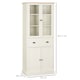 image 5 of HOMCOM Freestanding Kitchen Cupboard, 5-tier Storage Cabinet with Adjustable Shelves and Drawer for Living Room, Dining Room, Cream White