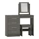 image 1 of Nevada 4 Drawer Dressing Table Set Black | Black Wood Grain