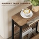 image 5 of HOMCOM Narrow Side Table with Storage, Bedside End Table, Walnut Brown | Brown | Walnut brown