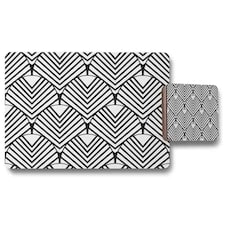 Black Geometric Decoration (Placemat & Coaster Set)