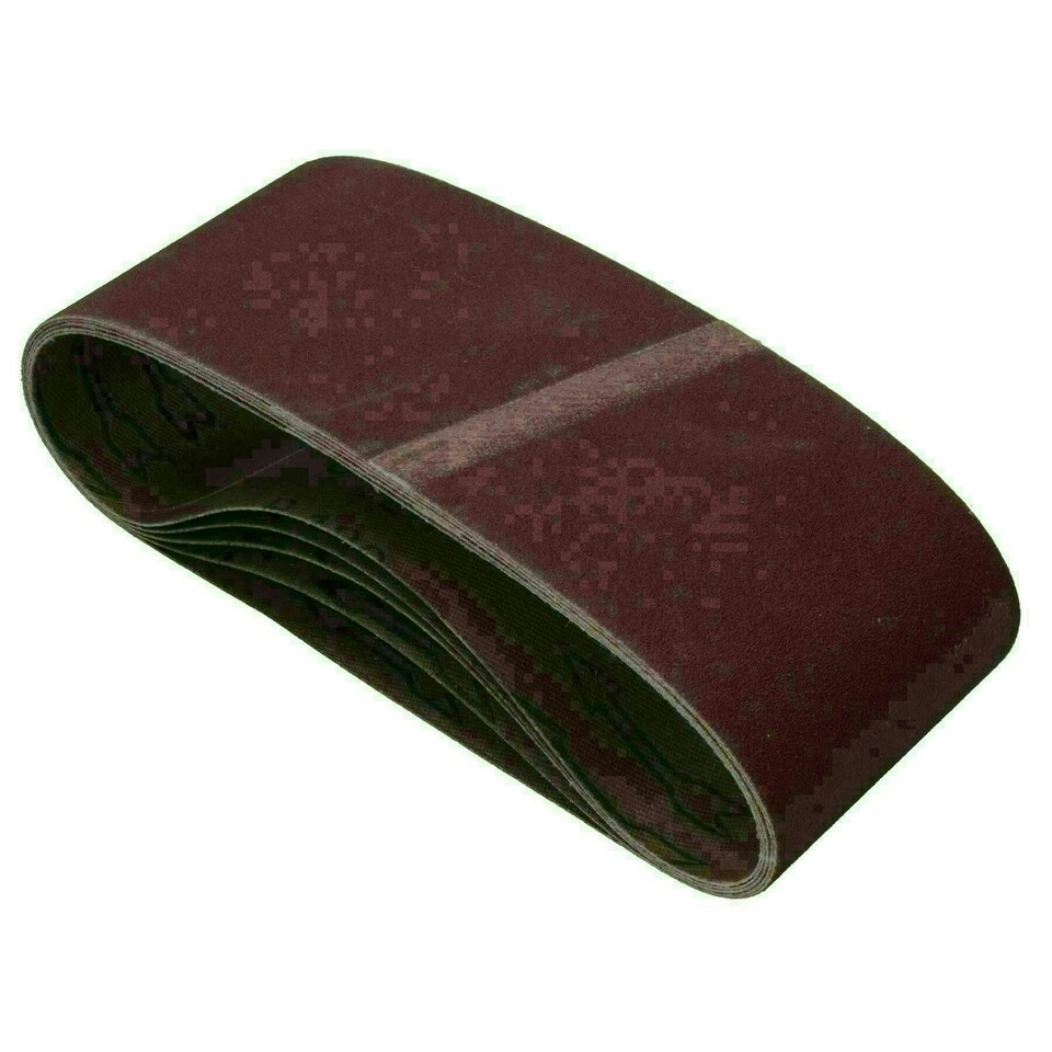 image 1 of 75mm x 457mm 120 Grit Fine Abrasive Sanding Belt Sander Discs 10 Pack