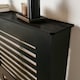 image 4 of OHS MDF Horizontal Slat Grilled Radiator Cover, Small - Black Black