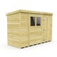 image 1 of 10 x 4 Feet Pent Shed - Single Door With Windows - Wood - L118 x W302 x H201 cm Brown