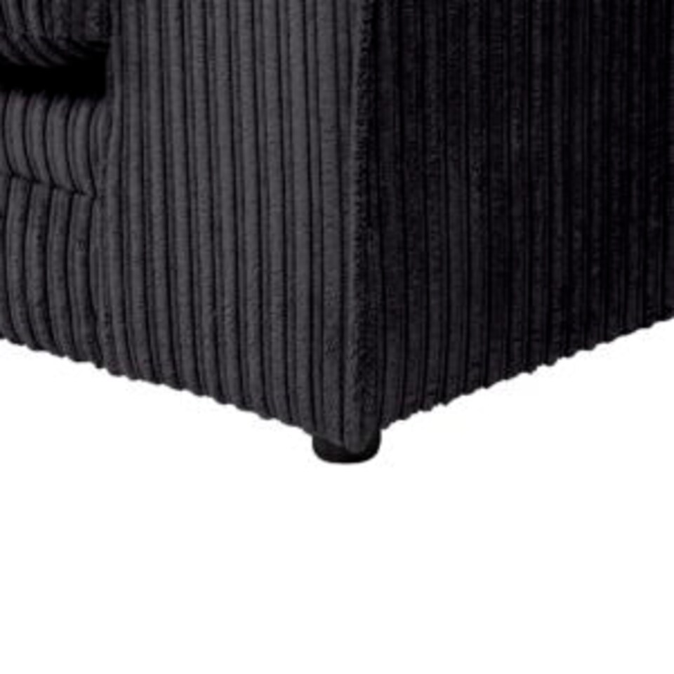 image 1 of Rivoli L Shape Corner Sofa in Jumbo Cord - Left Hand Facing Chaise Black