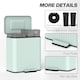 image 6 of HOMCOM 2 x 20L Double Rubbish Bin, Pedal Bin with Soft-Close Lid Green | 40L