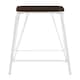 image 1 of Interiors by Premier White Metal and Elm Wood Stool, Large Square Stool, Accent Wooden Bar Stool for Home Bar
