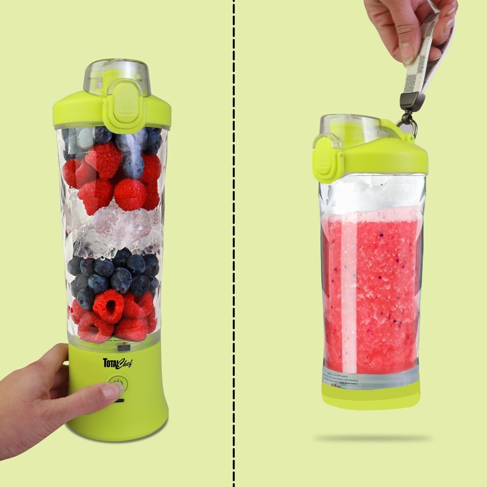 image 1 of Total Chef Cordless Portable Blender 600ml, USB Rechargeable, Yellow