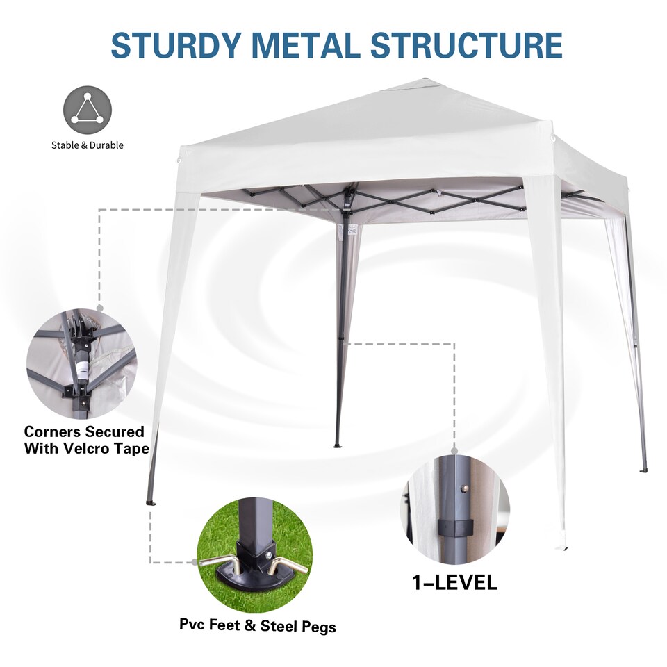 image 1 of MCC Direct Gazebo 2x2 Pop Up Garden Outdoor Party Tent Marquee Canopy with Sides
