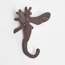 Homescapes Vintage Style Bumble Bee Cast Iron Coat Hook Hanger | Brown | One Size
