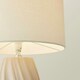 image 2 of ValueLights Lydia Natural Linen Drum Lamp Shade Tall Swirl Matte Natural Table Lamp Cream