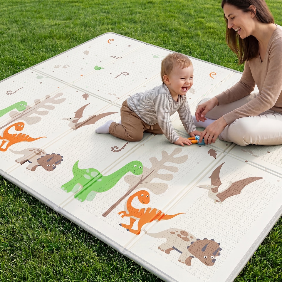 image 1 of Kids Dinosaur Play Tent and Play Mat Set