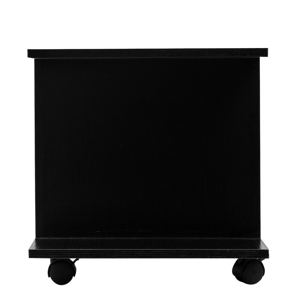 image 1 of HOMCOM Modern TV Cabinet Stand Storage Shelves Table Mobile Black